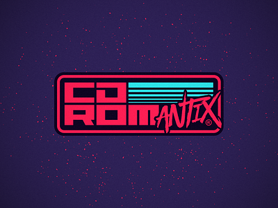 CD-ROMantix Wordmark 80s cdromantix design icon logo synthwave vector