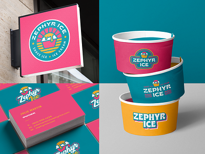 Zephyr Ice branding brice design ice cream icon logo shave ice summer surf vector vibes