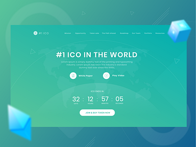 Number ONE ICO ( ui/ux design ) bitcoin blockchain coin design flat gradient gradient design ico illustration landing page modern ui ux web web design webdesign website website design