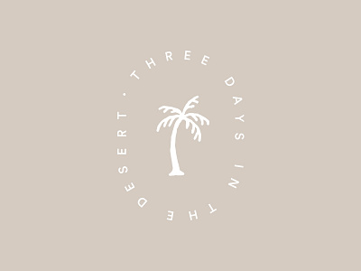 Three days in the desert desert icon logo palm tree road trip send summer typography