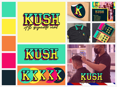 Diseño, Barbería Kush branding design graphic design logo