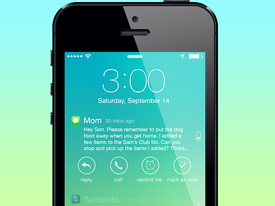 Notification Options - Lock Screen for iOS 7