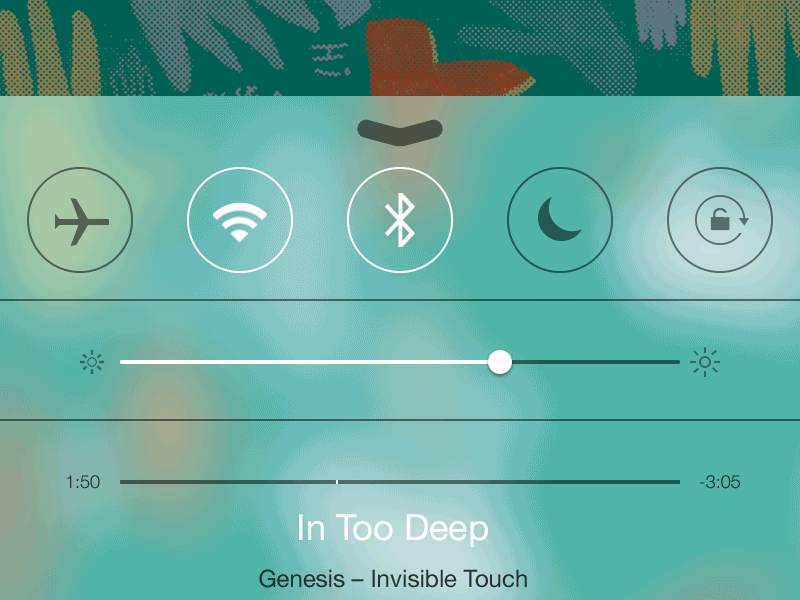 Extended Toggle Options - Control Center concept control center ios ios 7 iphone options toggle wifi