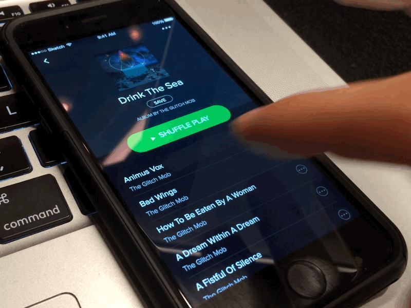 Multi-Select Table Cells (Applied to Spotify) app concept framerjs interface ios iphone mobile spotify ux