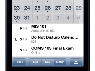Do Not Disturb Calendar Integration Concept