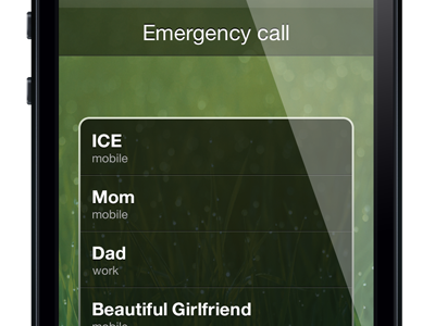 Emergency Call List Concept alert apple concept emergency emergency call ios ios 6 iphone notification phone