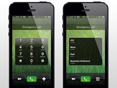 Emergency Call List Concept v2 alert apple concept emergency emergency call ios ios 6 iphone notification phone
