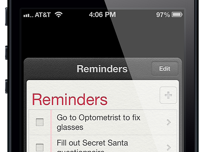 Reminders Lock Screen Card (iOS) card check ios ipad iphone ipod ipod touch list lists lock screen reminders