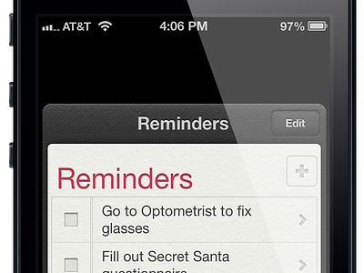 Reminders Lock Screen Card (iOS)