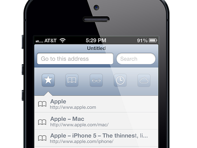 Safari for iOS New Tab View – Top Sites