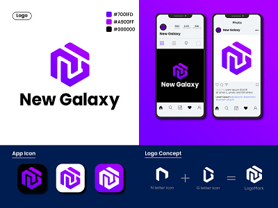 New Galaxy Musical logo Design | (N+G mark) - logo concept agency logo app app logo design brand identity branding branding guideline branding logo gradient logo graphic design illustration logo logo creator logo design logo folio logo maker logo png logomark 2022 modern logo music logo musical logo