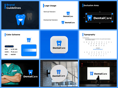 DentalCare - Branding and Guidelines app logo best logo brand identity branding branding guideline branding logo commercial logo graphic design logo logo creator logo inspiration logo maker logo trends logomark logos logotype medical logo minimalist logo visual guidelines visual identity