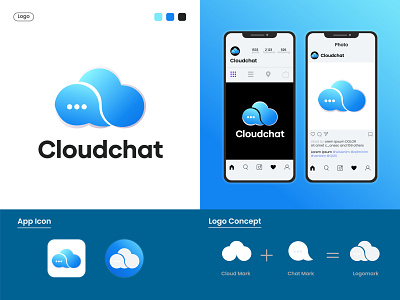 Cloudchat | Cloud based company logo agency logo best logo brand identity brand logo branding logo business logo chat logo cloud logo corporate identity corporate logo graphic design logo logo for sale logo maker logos logotype minimal logo minimalist logo modern logo tech logo