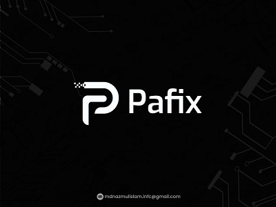 Pafix | Tech logo design a b c d e f g h i j k l m n brand identity brand logo branding branding logo logo logo creator logo design logo maker logos logotype minimalist logo minmal modern logo monogram o p q r s t u v w x y z pixels logo tech identity tech logo vector