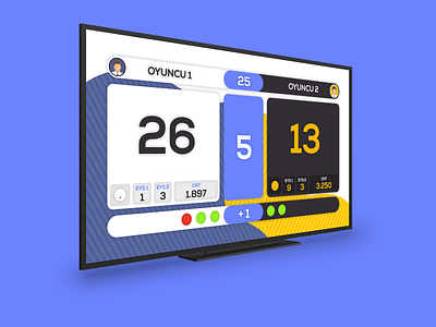 Billiards scoreboard 02 app flat illustration ui ux