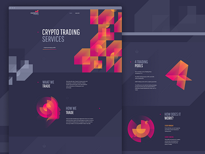 Landing page of cryptotrading service company