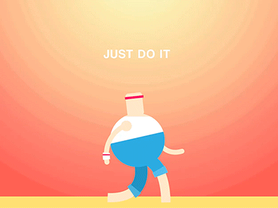 Just Do It character animation just do it running sunset