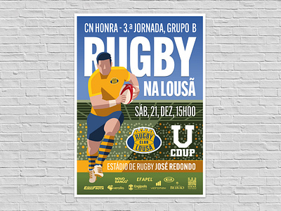 Poster announcing a rugby match illustration poster poster art rugby sports design