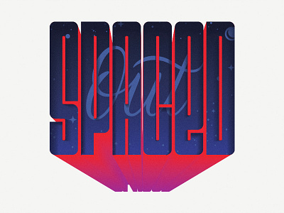 Spaced Out custom design galaxy illustration lettering out space type