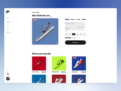 Web site design: Nike Product Page figma nike