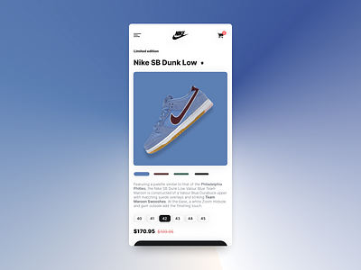 Web site mobile design: Nike Product Page