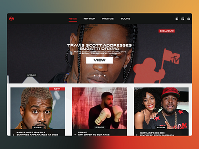 Web site design: Hip Hop News Landing Page figma hip hop landing page news rap trap