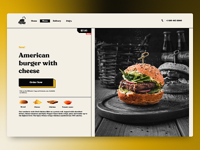 Web site design: Burger Product Page burger figma product page