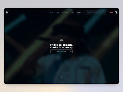 Web site design: Beatmaker Landing Page beats figma instrumental landing page music