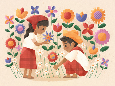 Virtual Garden dribbbleweeklywarmup filipino floral garden illustration weeklywarmup