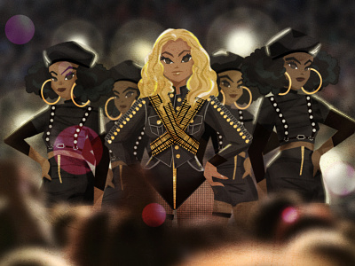 Beyonce from Superbowl 50 beyonce formation illustration superbowl