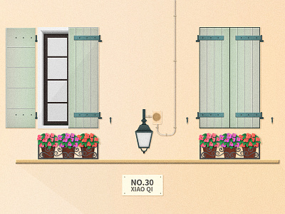 Outside the window design illustration