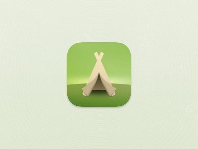 Daily UI 005 App Icon 005 app icon camping dailyui gradient green icon open tent ui