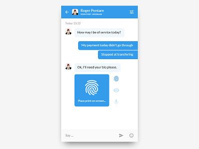 Daily UI #013 Direct Messaging biometric chat daily dailyui direct messaging mobile ui