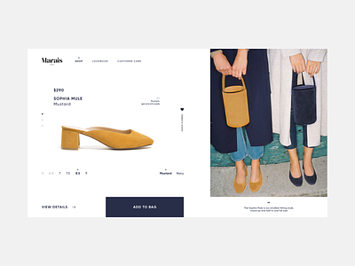 Marais USA cart clean concept design ecommerce fashion grid onlineshopping product shoes shop shopping sketch ui ui ux design uiux usa ux web white