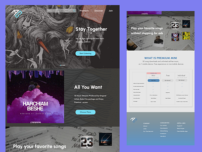 Landing page stream music branding design graphic design illustration landing page ux web