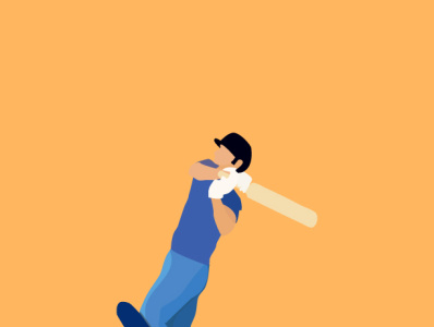 Cricket Love design dhoni drawing flat illustration msdhoni