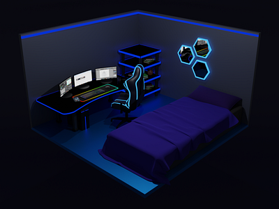 gaming room 3d design indoor