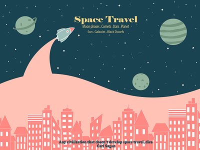 Space travel poster illustration