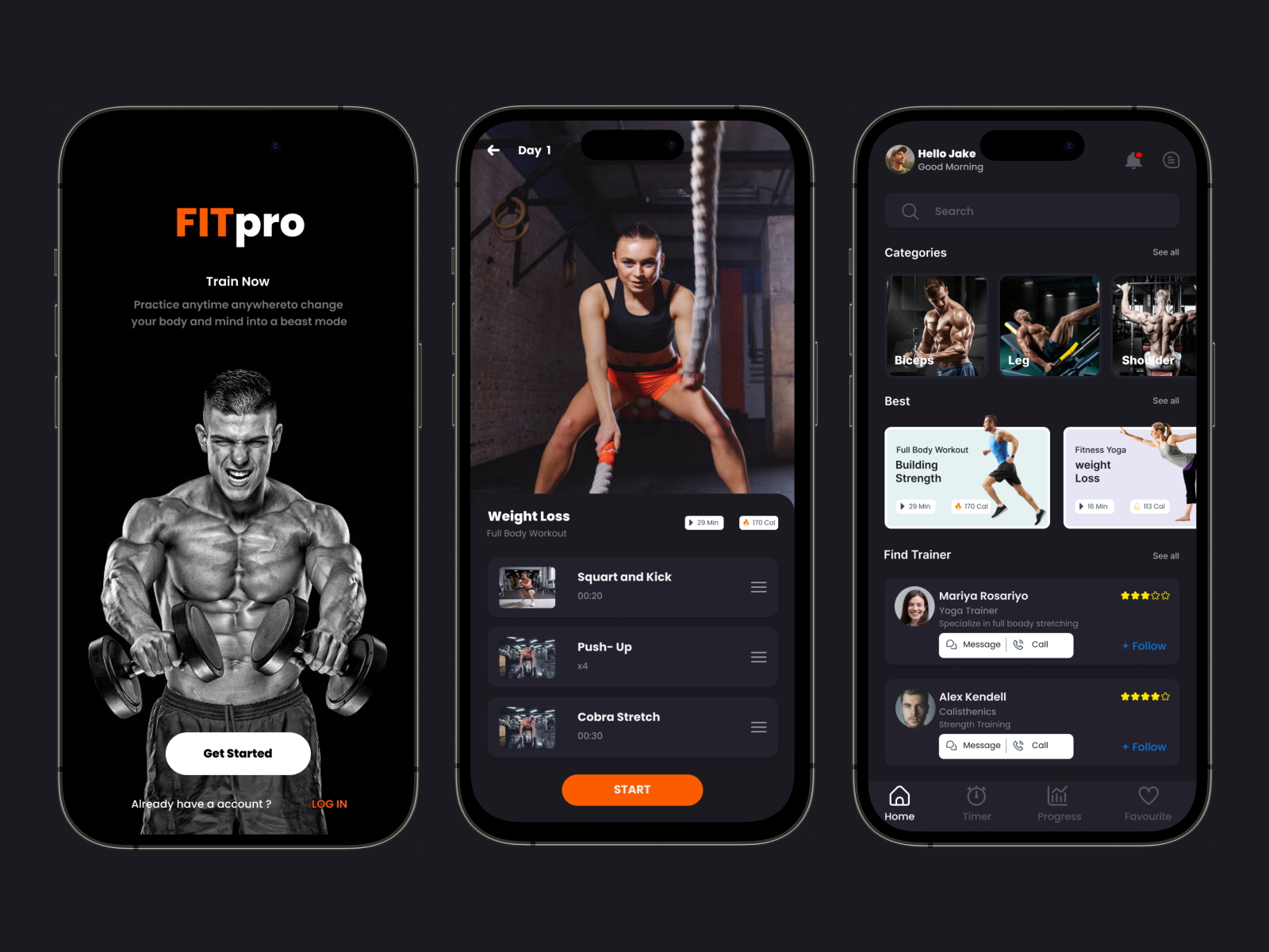 Fitpro- fitness mobile app by Jefrin M M on Dribbble