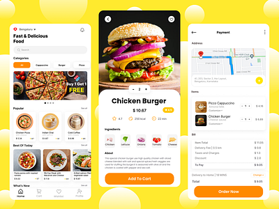 Big Bite-Food Delivery App app app design burger delivery food app food delivery mobile app pizza restaurant ui uiux user experience user interface ux