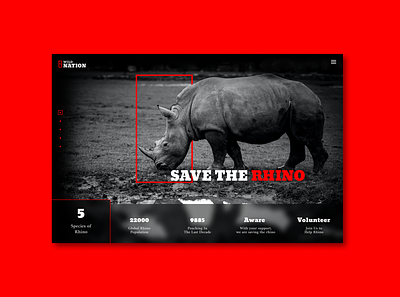 Wild Nation : Save The Rhino figma save the rhino ui ui design ux ux design visual design website banner website landing page wild nation wordpress