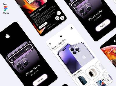 IPHONE 14 PRO design figma illustration landing page mobile app design ui web design