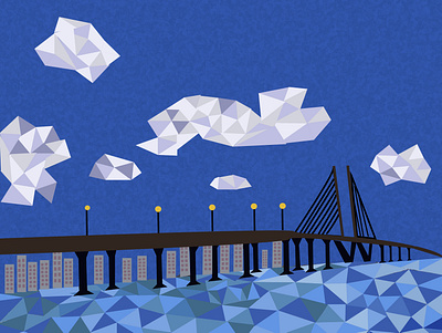 Polygonal Landscape colours geometric illustration india landscape mumbai photography polygon art