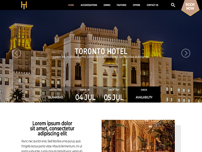 Website Design For Hotel Toronto design graphic design ui uiux vector website