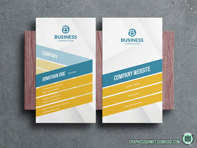 Vertical Business Card Template v02