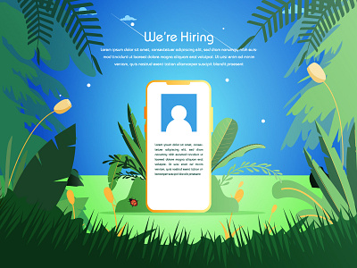 Job hiring online recruitment art design drawing flat illustration ui
