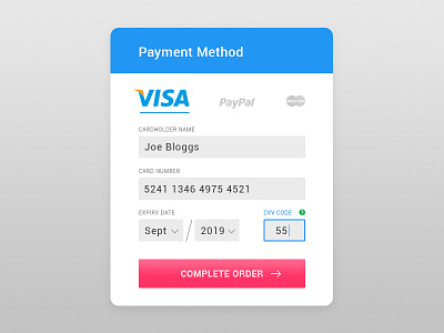 Credit Card Payment - Day 4 buy card complete order credit credit card order payment sell shop visa widget