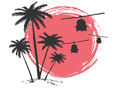 Helicopters at Sunset design graphic design illus illustarator illustration logo print t shirt