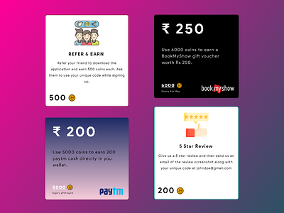 Offers & Rewards cards concept earn offers review rewards. refer