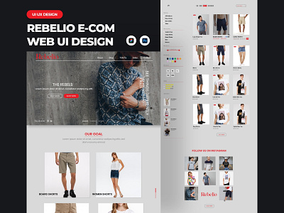 REBELIO CLOTHING E-COM WEBSITE UI DESIGN ecom web ui ecom website design uiux uiux design web design web ui website design